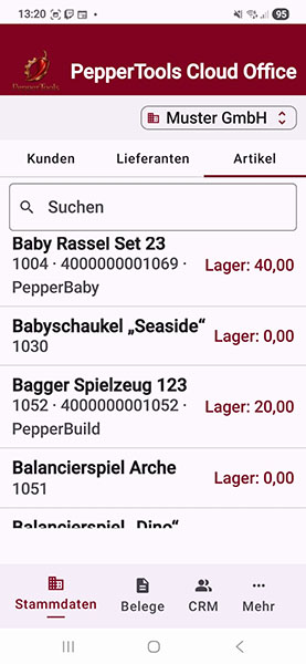 Mobile App – Belegdetails